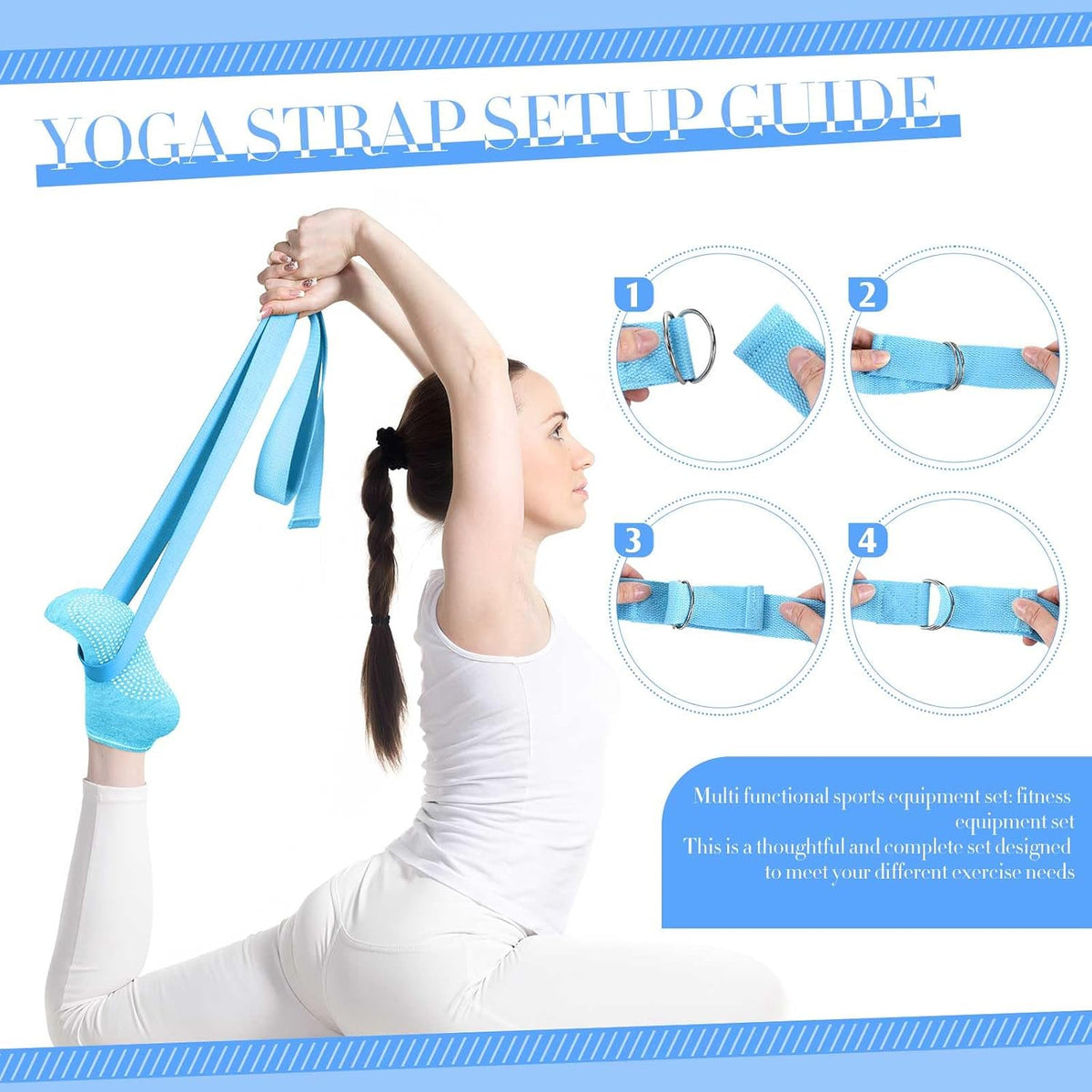 Pilates Equipment Kit for Home Workout Pilates Ring and Ball Set for Women 12'' Circle Yoga Fitness Essentials Kit with Resistance Bands, Yoga Strap, Socks,Bag