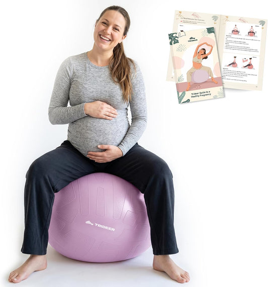 Pregnancy Ball for Daily Comfort & Labor, Exercise Guide Included