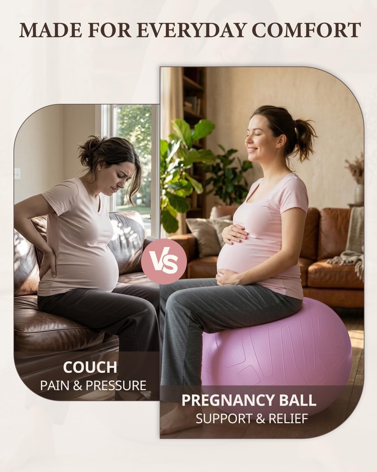 Pregnancy Ball for Daily Comfort & Labor, Exercise Guide Included