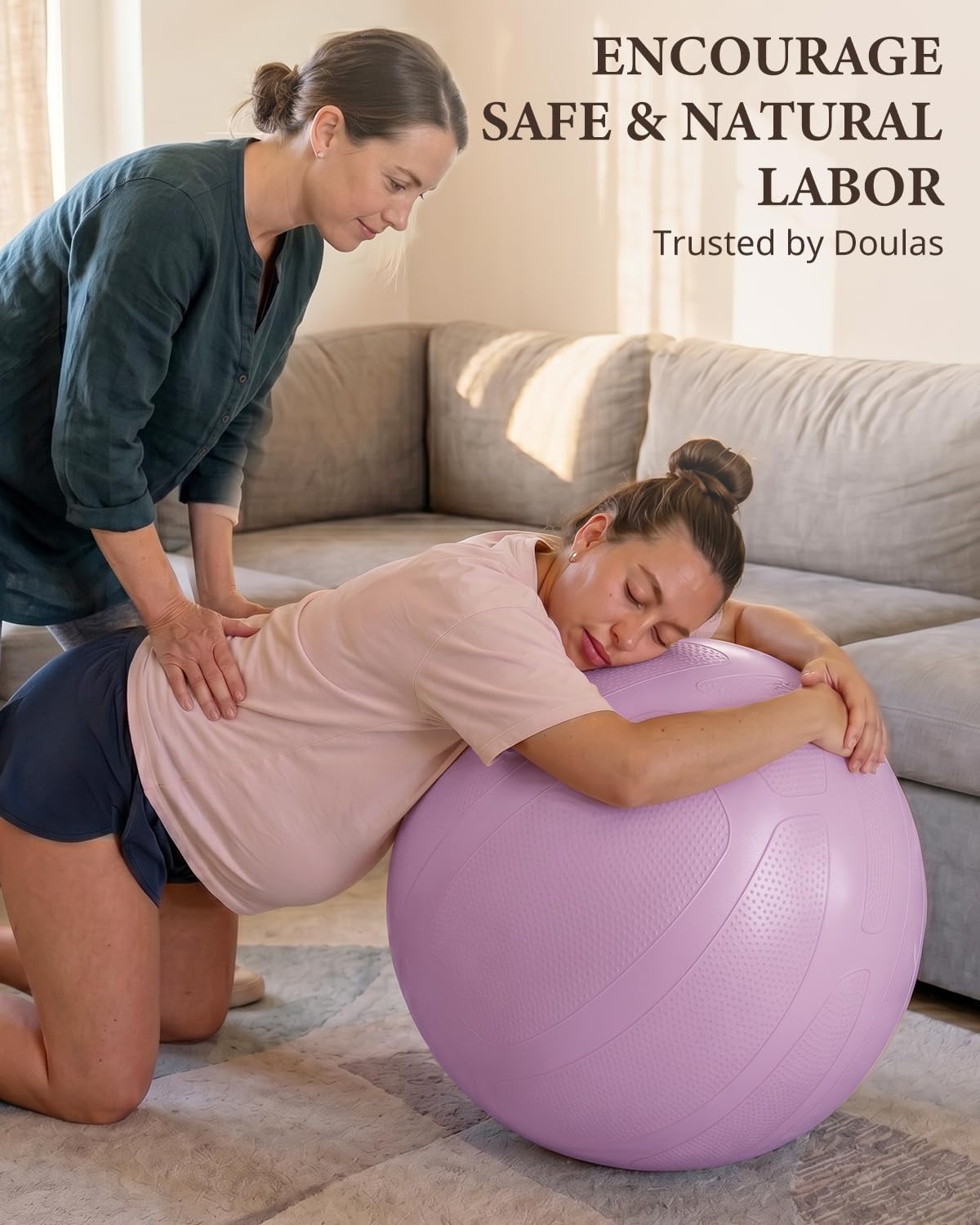 Pregnancy Ball for Daily Comfort & Labor, Exercise Guide Included