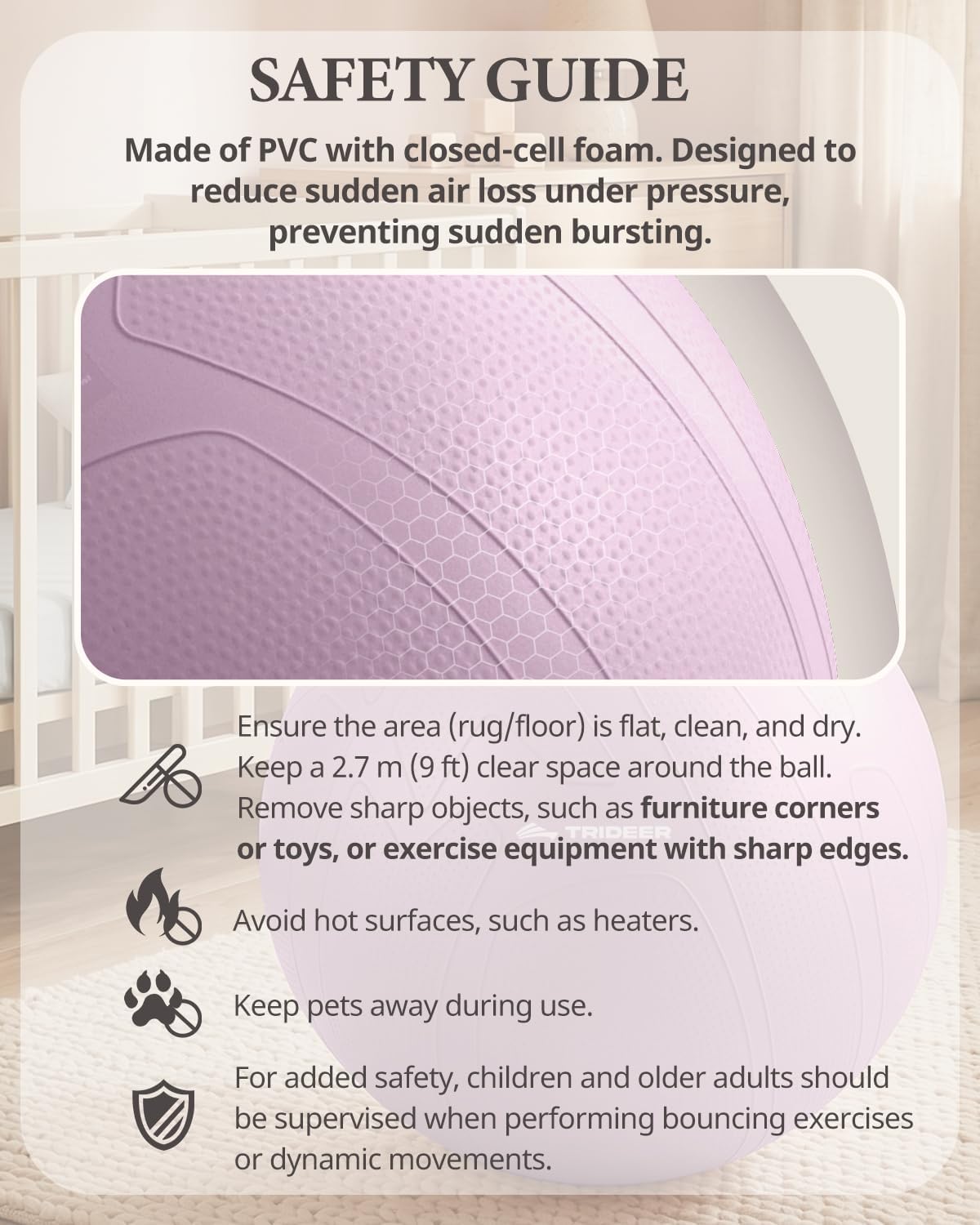 Pregnancy Ball for Daily Comfort & Labor, Exercise Guide Included