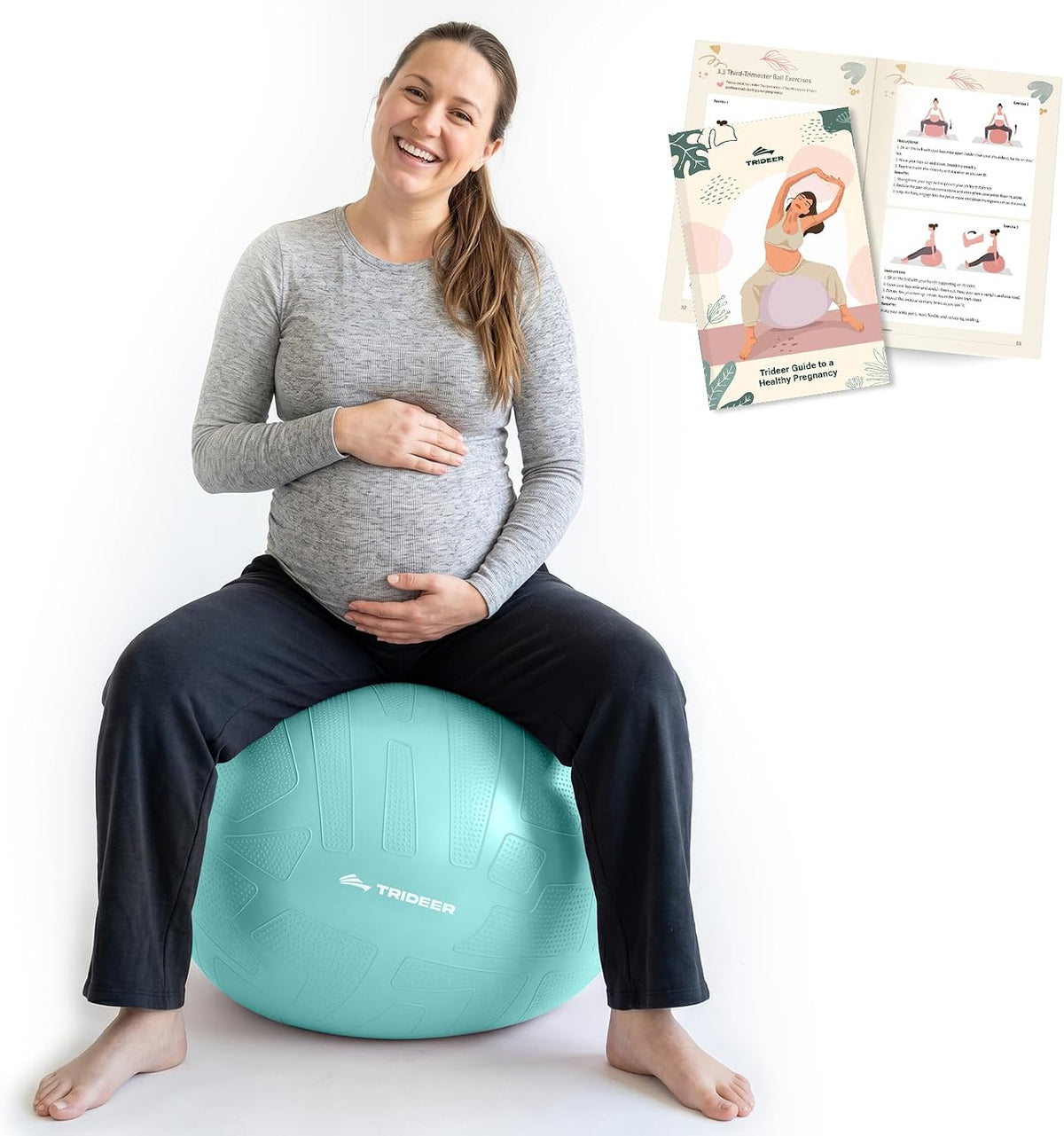 Pregnancy Ball for Daily Comfort & Labor, Exercise Guide Included