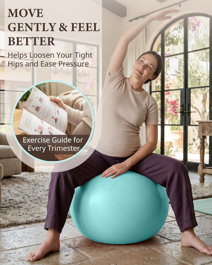 Pregnancy Ball for Daily Comfort & Labor, Exercise Guide Included