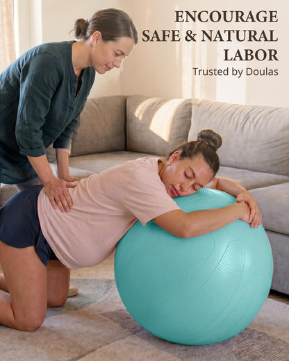 Pregnancy Ball for Daily Comfort & Labor, Exercise Guide Included
