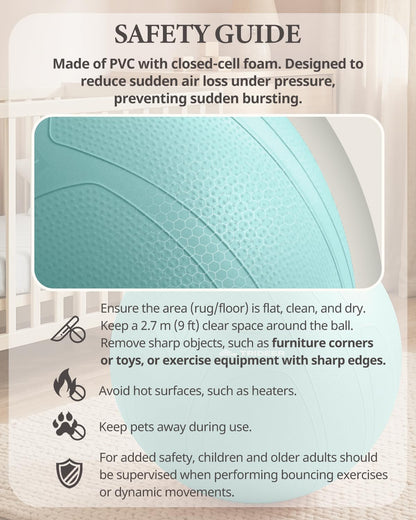 Pregnancy Ball for Daily Comfort & Labor, Exercise Guide Included