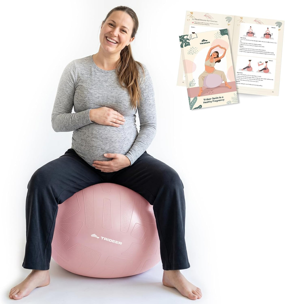 Pregnancy Ball for Daily Comfort & Labor, Exercise Guide Included
