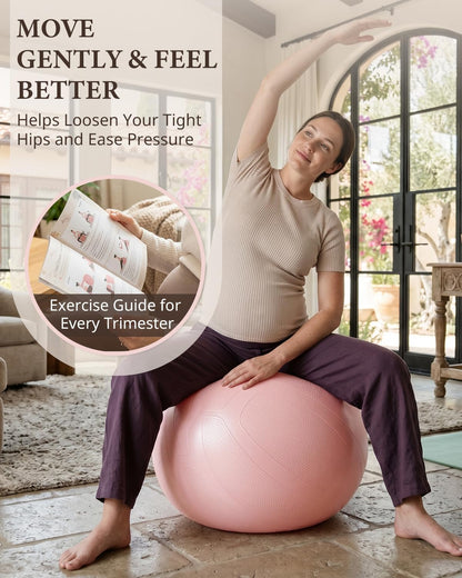 Pregnancy Ball for Daily Comfort & Labor, Exercise Guide Included