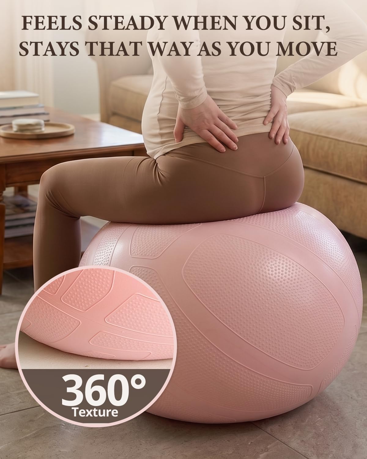 Pregnancy Ball for Daily Comfort & Labor, Exercise Guide Included