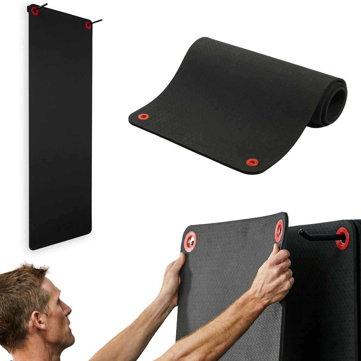 Hanging Exercise Mats for Gyms, Closed-Cell Foam Yoga & Fitness Mats with Grommets, Thick Workout Mats for Studios & Group Fitness Classes