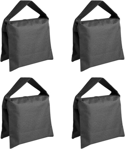 Sandbags for Photography, 4 Pack Black Sand Bags for Weight Heavy Duty Sandbag for Light Stands Boom Arms Tripods