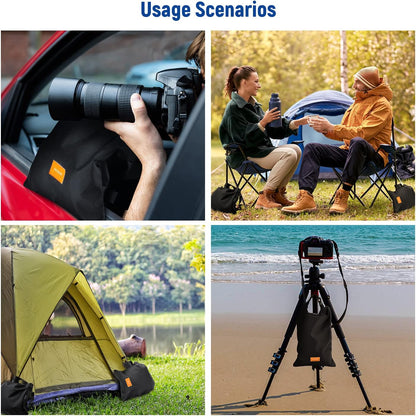 Sandbags for Photography, 4 Pack Black Sand Bags for Weight Heavy Duty Sandbag for Light Stands Boom Arms Tripods