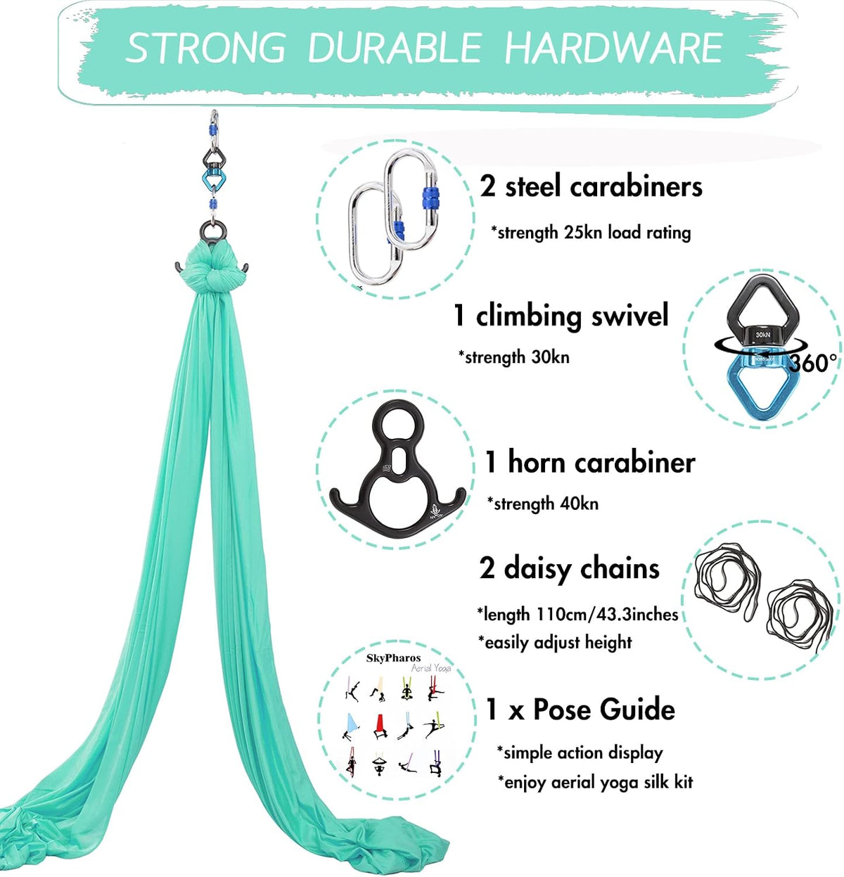 Aerial Silks Yoga Swing Set, Fitness Aerial Yoga Kit