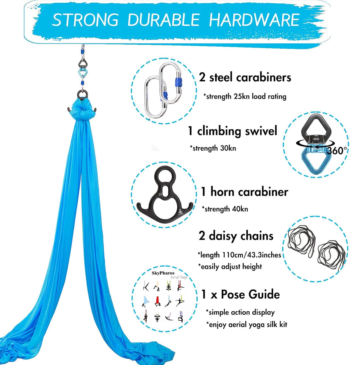 Aerial Silks Yoga Swing Set, Fitness Aerial Yoga Kit