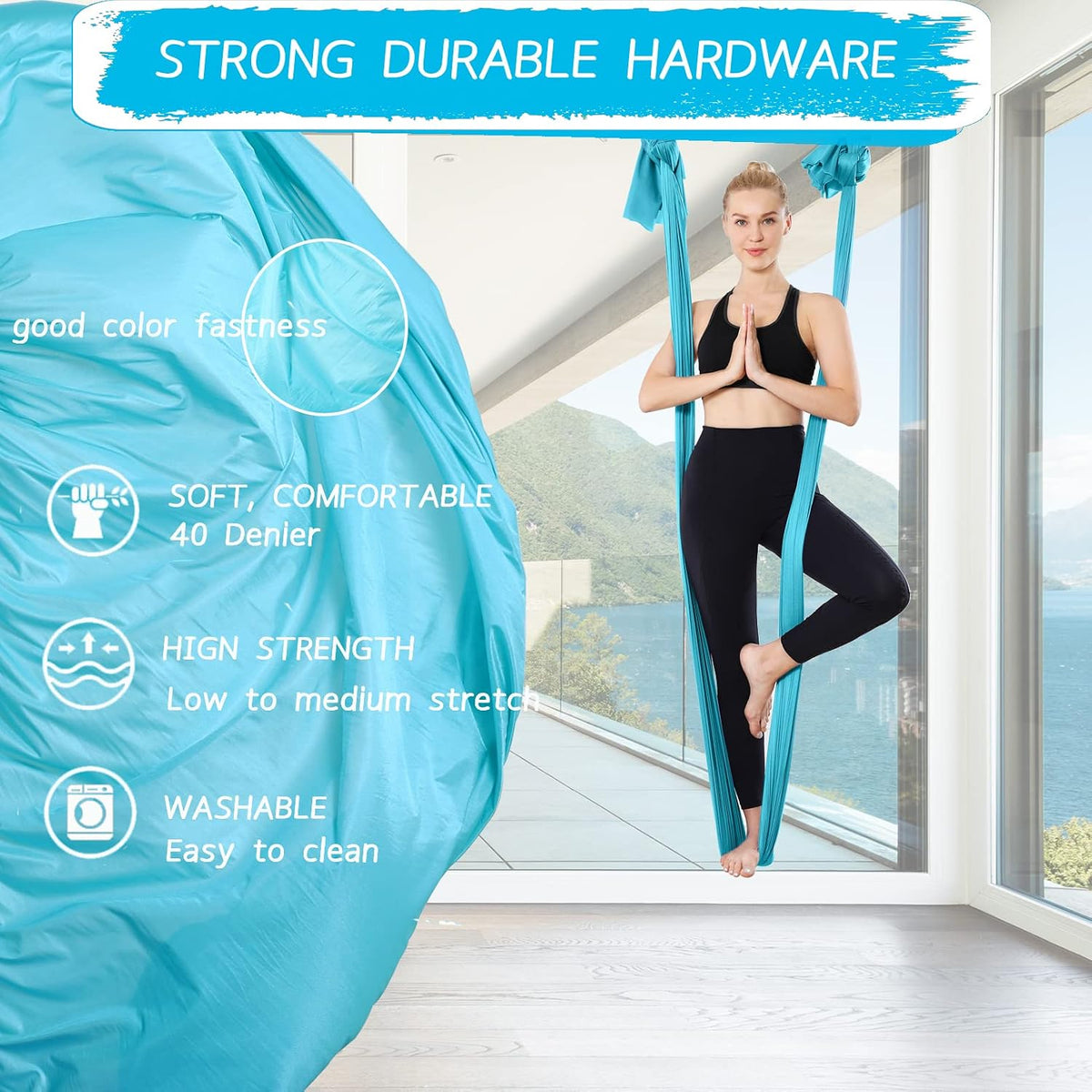 Aerial Silks Yoga Swing Set, Fitness Aerial Yoga Kit
