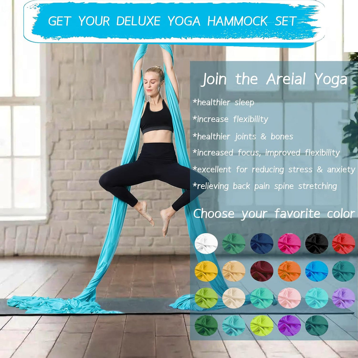 Aerial Silks Yoga Swing Set, Fitness Aerial Yoga Kit