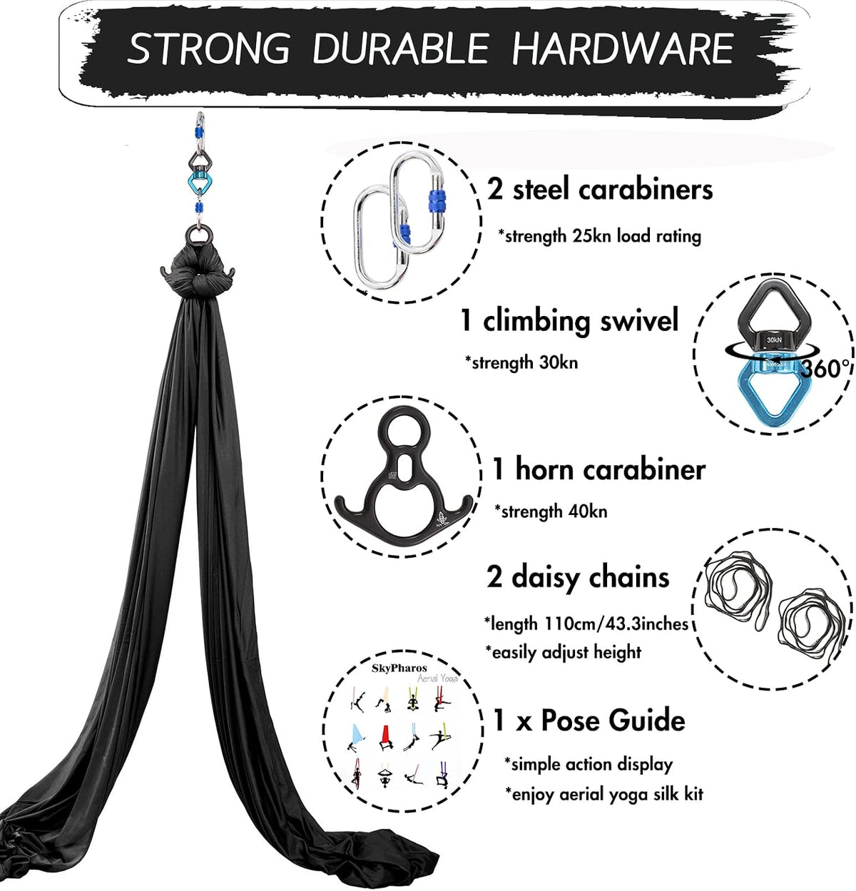 Aerial Silks Yoga Swing Set, Fitness Aerial Yoga Kit