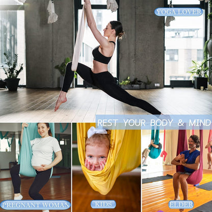 Aerial Silks Yoga Swing Set, Fitness Aerial Yoga Kit