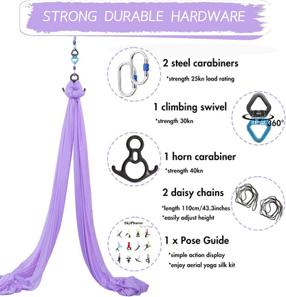 Aerial Silks Yoga Swing Set, Fitness Aerial Yoga Kit