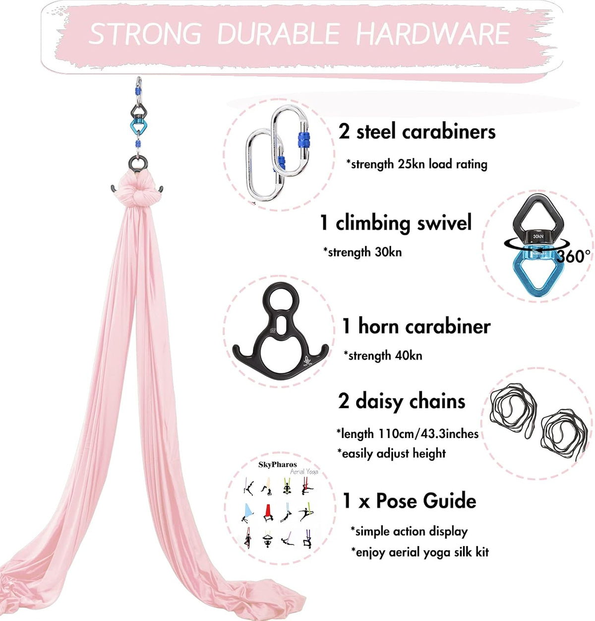 Aerial Silks Yoga Swing Set, Fitness Aerial Yoga Kit