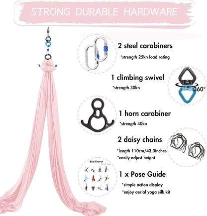 Aerial Silks Yoga Swing Set, Fitness Aerial Yoga Kit