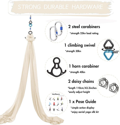 Aerial Silks Yoga Swing Set, Fitness Aerial Yoga Kit