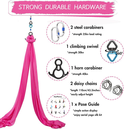 Aerial Silks Yoga Swing Set, Fitness Aerial Yoga Kit