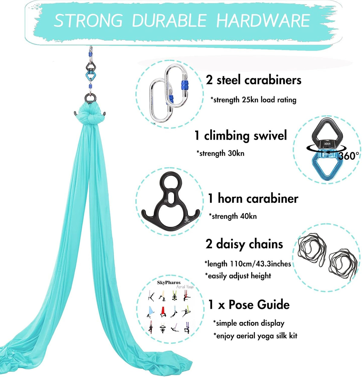 Aerial Silks Yoga Swing Set, Fitness Aerial Yoga Kit