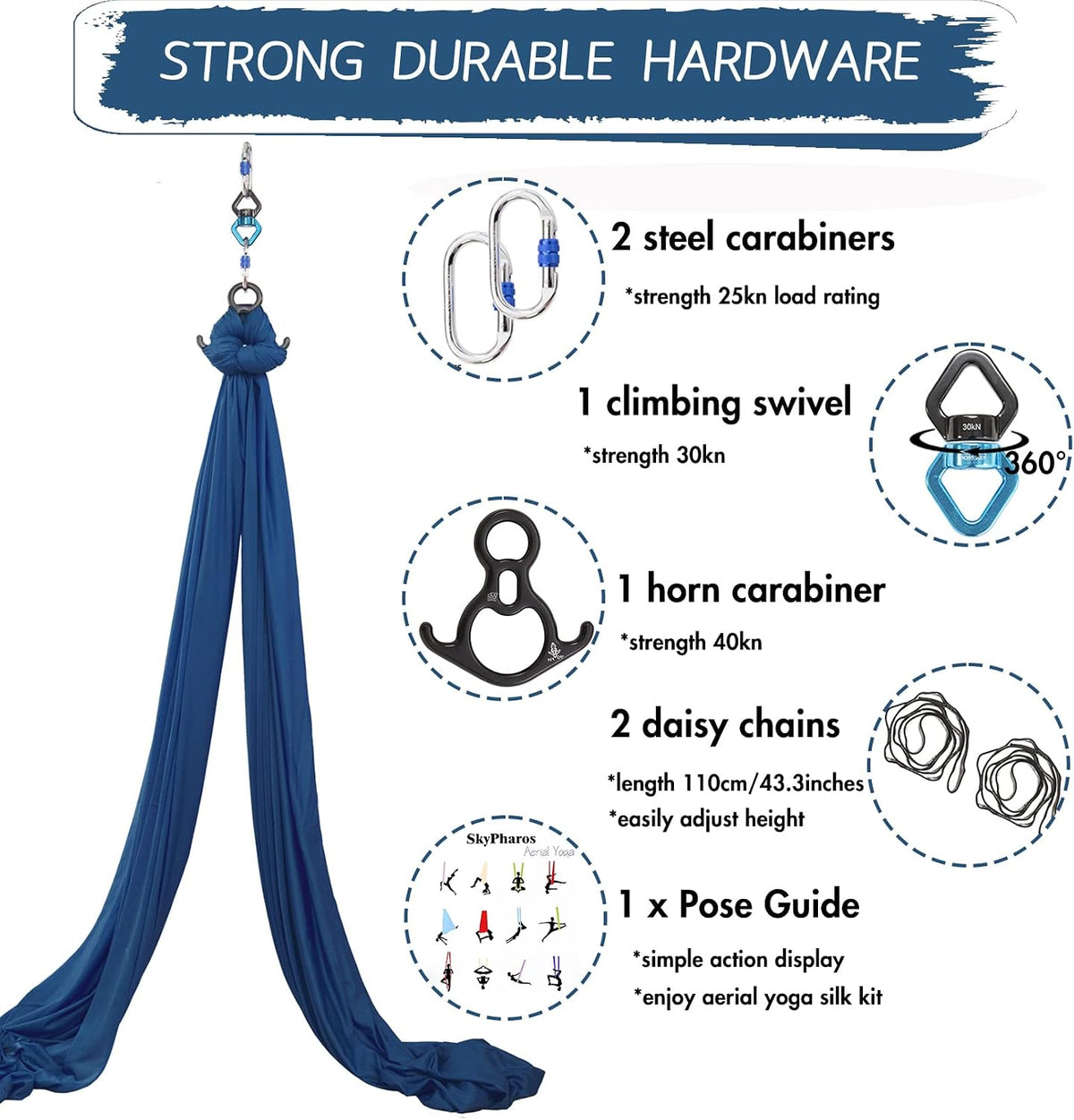 Aerial Silks Yoga Swing Set, Fitness Aerial Yoga Kit