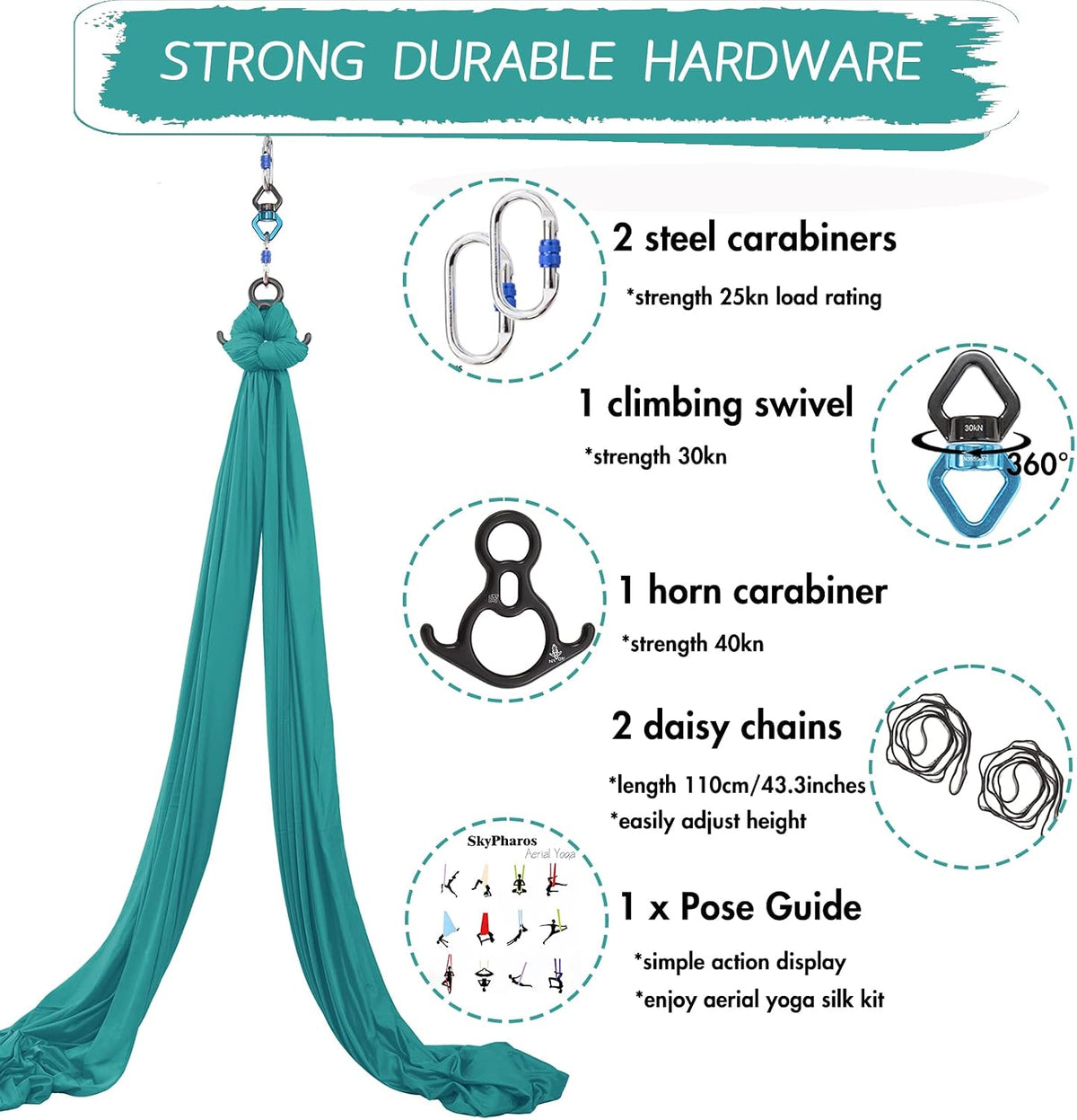 Aerial Silks Yoga Swing Set, Fitness Aerial Yoga Kit