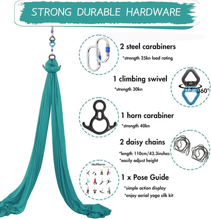 Aerial Silks Yoga Swing Set, Fitness Aerial Yoga Kit
