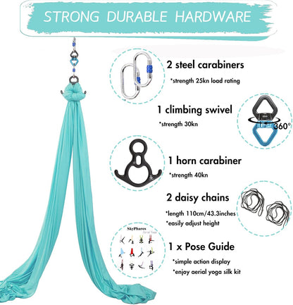 Aerial Silks Yoga Swing Set, Fitness Aerial Yoga Kit