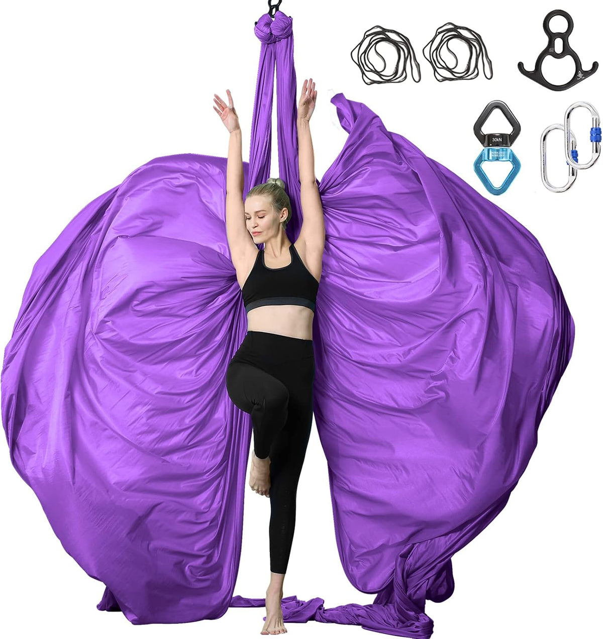 Aerial Silks Yoga Swing Set, Fitness Aerial Yoga Kit