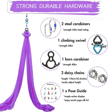Aerial Silks Yoga Swing Set, Fitness Aerial Yoga Kit