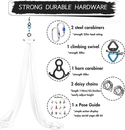 Aerial Silks Yoga Swing Set, Fitness Aerial Yoga Kit