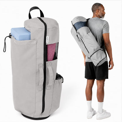 Expandable Yoga Mat Bag, Adjustable Strap, Black, Large