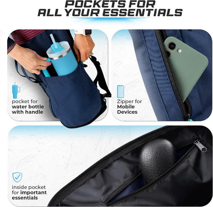 Expandable Yoga Mat Bag, Adjustable Strap, Black, Large