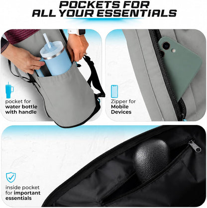 Expandable Yoga Mat Bag, Adjustable Strap, Black, Large