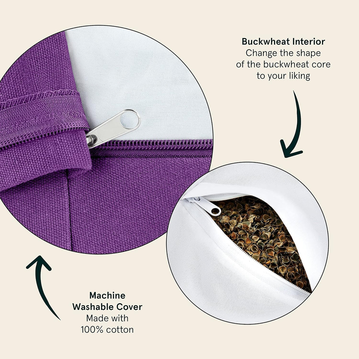 Sedona Meditation Cushion, Buckwheat Pillow, Meditation Pillow