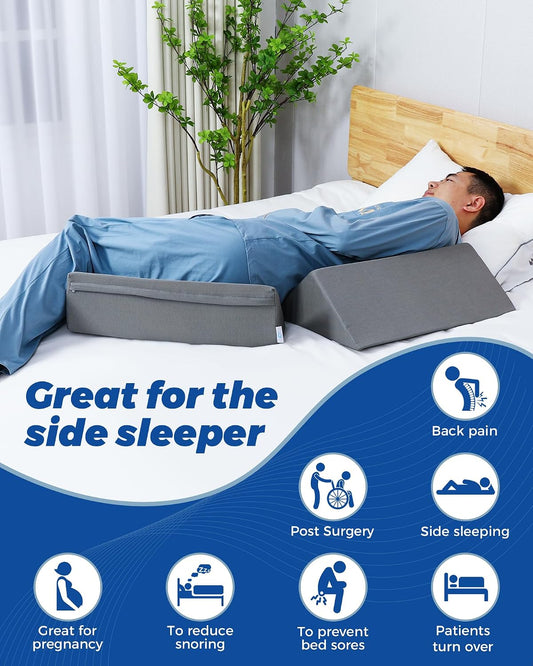 Positioning Wedge Pillow for Side Sleeping (3 in 1),19.69",Grey