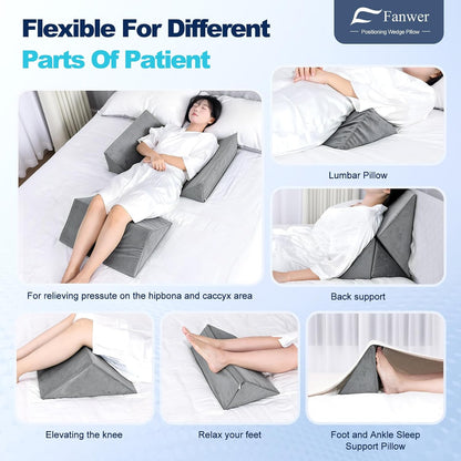 Positioning Wedge Pillow for Side Sleeping (3 in 1),19.69",Grey