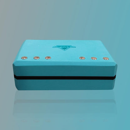 AMENTUM Yoga Block 9”x6”x3” Stand Out With Style Premium Yoga Block Featuring Bold Metallic Rivets. High-Density/Non-Toxic EVA Foam, Non-Slip Surface,Lightweight Exercise Support for Yoga, Stretching, Fitness Training