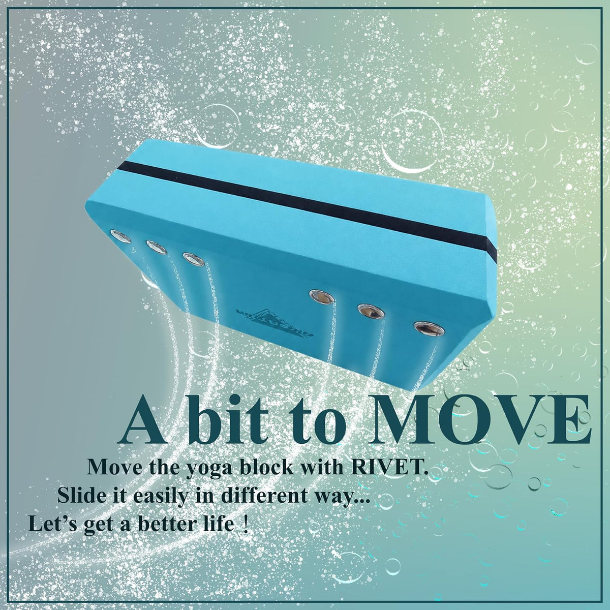 AMENTUM Yoga Block 9”x6”x3” Stand Out With Style Premium Yoga Block Featuring Bold Metallic Rivets. High-Density/Non-Toxic EVA Foam, Non-Slip Surface,Lightweight Exercise Support for Yoga, Stretching, Fitness Training