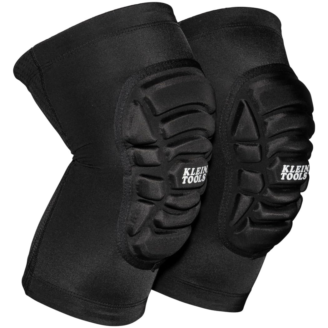 60592 Knee Pads, Lightweight Padded Knee Sleeves, Breathable Mesh Back, Elastic Cuff with Slip-Resistant Silicone, Black, L/XL