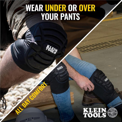 60592 Knee Pads, Lightweight Padded Knee Sleeves, Breathable Mesh Back, Elastic Cuff with Slip-Resistant Silicone, Black, L/XL