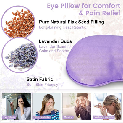 Hot & Cold Lavender Eye Pillow for Relaxing, Purple, 6 Packs