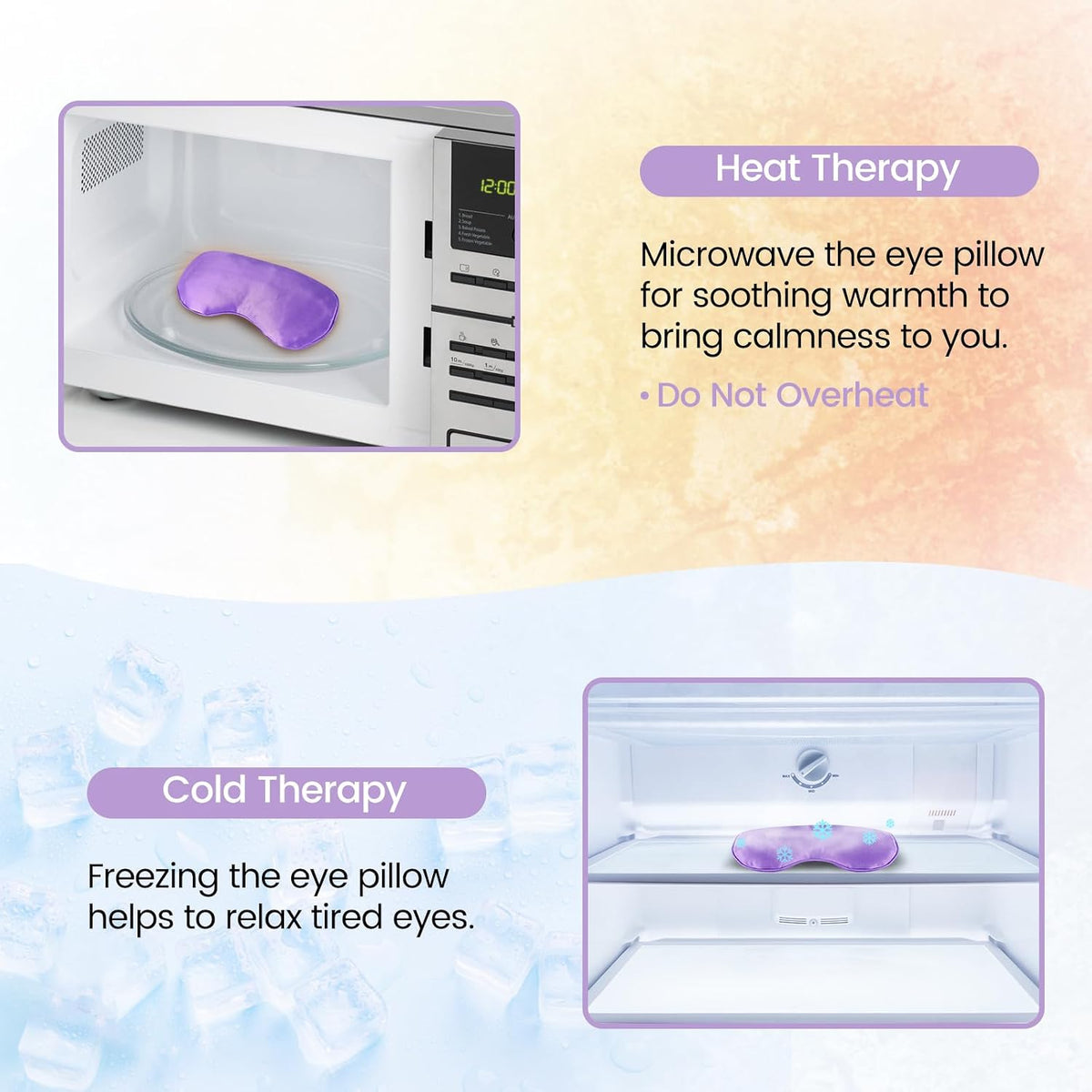 Hot & Cold Lavender Eye Pillow for Relaxing, Purple, 6 Packs