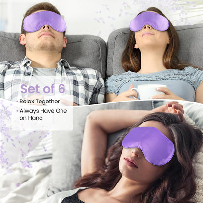 Hot & Cold Lavender Eye Pillow for Relaxing, Purple, 6 Packs