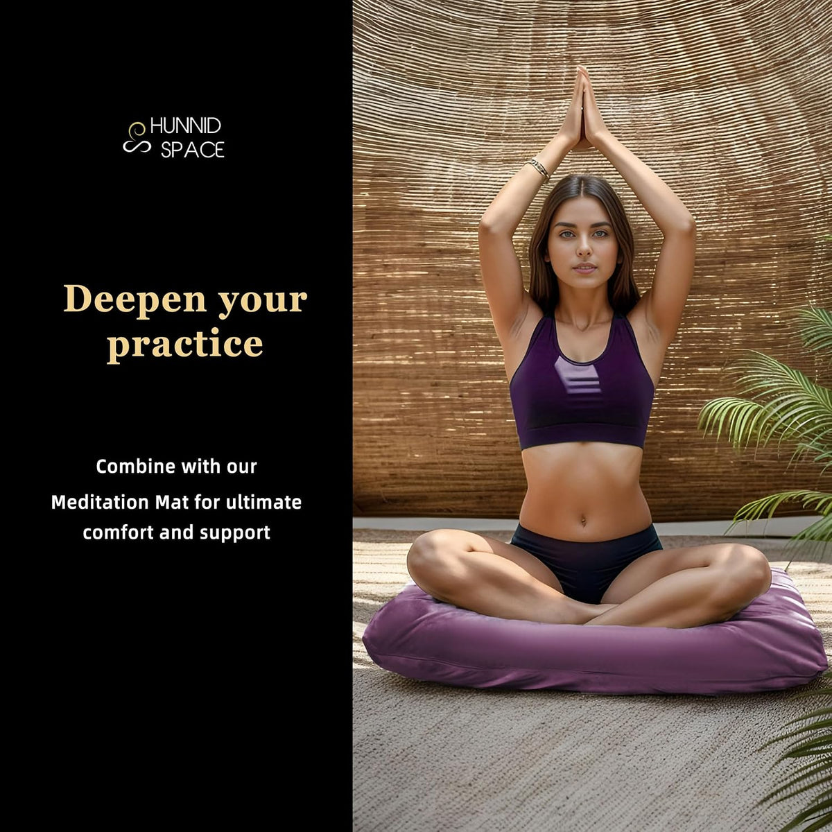 Meditation Cushion Set Zafu & Zabuton – Buckwheat Hull & Memory Foam, Adjustable Floor Pillow for Yoga, Meditation & Sitting, Removable Velvet Cover (Purple)