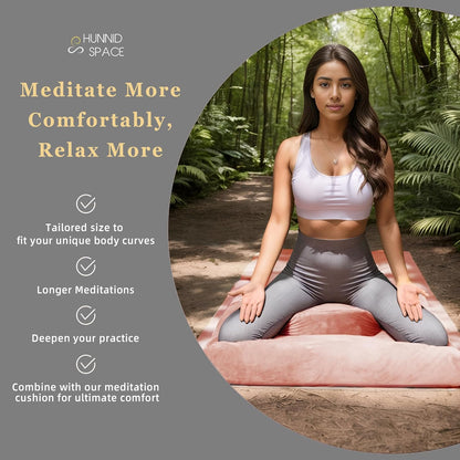 Meditation Cushion Set Zafu & Zabuton – Buckwheat Hull & Memory Foam, Adjustable Floor Pillow for Yoga, Meditation & Sitting, Removable Velvet Cover (Purple)