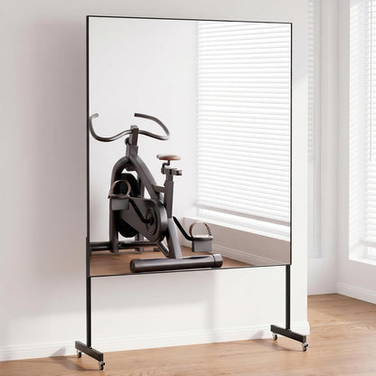 Rolling Shatterproof NanoMirror with Wheels, 75 x 32 in, White